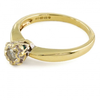 9ct Gold Diamond Solitaire Ring Size K